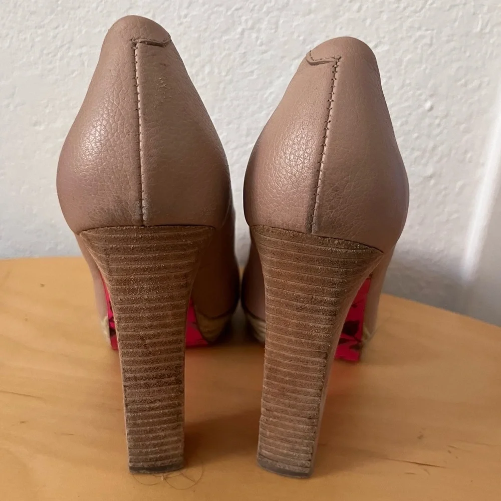 Betsey Johnson Platform Maggi Pump in Blush Nude Espadrille Size 10